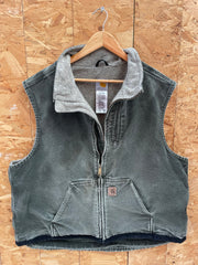 Vintage 90s Carhartt Men's Size XXL Moss Green Duck Insulated Vest