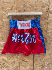 Vintage Thai Boxing Muay Thai Shorts Red & Blue L - Authentic Fight Shorts