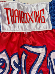 Vintage Thai Boxing Muay Thai Shorts Red & Blue L - Authentic Fight Shorts