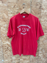Vintage 90s Single Stitch Washington Track T-Shirt Red Size XL by Murina