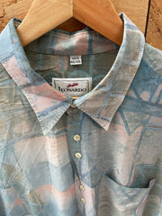 Vintage 90s Pastel Abstract Print Leonardo XL Long Sleeve Button Up Ugly Shirt