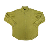 Vintage Marlboro Classics Men's L Lime Green Corduroy Long Sleeve Button Down Shirt