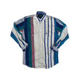 Vintage 90s LoneRoo by Roper Multicolor Striped Aztec Cowboy Shirt Men's M