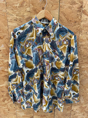 Vintage 80s Men's M Abstract Print Long Sleeve Shirt by United Tailor
