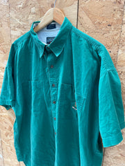 Vintage 90s Chaps Ralph Lauren Men's XL Green Short Sleeve Button Down Shirt