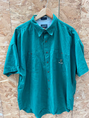 Vintage 90s Chaps Ralph Lauren Men's XL Green Short Sleeve Button Down Shirt