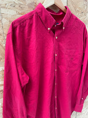 Vintage Chaps Men's L Red Preppy Long Sleeve Button Down Shirt