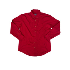 Vintage Chaps Men's L Red Preppy Long Sleeve Button Down Shirt
