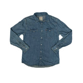 Vintage Y2K Levi's Men's M Light Wash Denim Western Shirt Long Sleeve Button Up