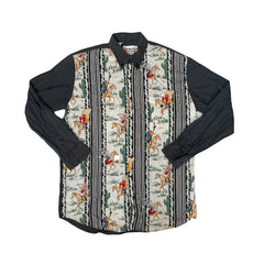 Vintage 90s Looney Tunes Cartoon Pattern Western Cowboy Men's XL Shirt