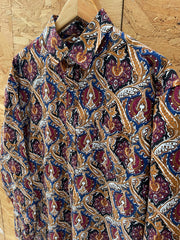 Vintage AMPARO Men's Size XL 43 Paisley Print Long Sleeve Button-Down Crazy Shirt