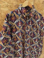 Vintage AMPARO Men's Size XL 43 Paisley Print Long Sleeve Button-Down Crazy Shirt