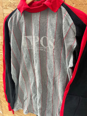 Vintage Phoenix Computer Solutions Long Sleeve Wool Jersey Gray Red Black Size L