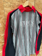 Vintage Phoenix Computer Solutions Long Sleeve Wool Jersey Gray Red Black Size L