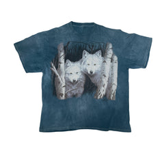 Vintage Gungy Tie dye Blue Wolves Graphic Tee Shirt - Size XL