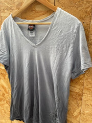 Vintage Harley-Davidson Gray Ombre Graphic V-Neck T-Shirt Size XXL