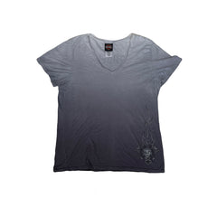 Vintage Harley-Davidson Gray Ombre Graphic V-Neck T-Shirt Size XXL