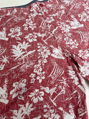 IZOD Men's 34x7 Red Floral Print Summer Casual Shorts