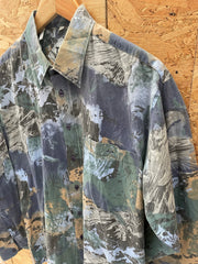 Vintage 90s Abstract Crazy Print Long Sleeve Ugly Shirt Size L by Talk of the Town