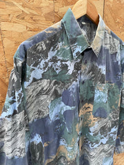 Vintage 90s Abstract Crazy Print Long Sleeve Ugly Shirt Size L by Talk of the Town