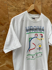 Vintage Fruit of the Loom XL White Virginia Law Enforcement Torch Run T-Shirt 1993