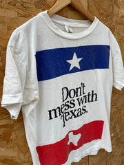 Vintage 90s XL White 'Don't Mess With Texas' Single Stitch T-Shirt
