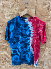 Vintage 90s Single Stitch Tie Dye T-Shirt - Men's Size M - Red & Blue