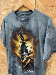 Vintage Jeepers Creepers Horror Movie T-Shirt Large Gray Tie-Dye Graphic Tee