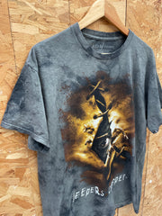 Vintage Jeepers Creepers Horror Movie T-Shirt Large Gray Tie-Dye Graphic Tee