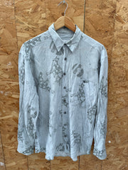 Vintage 90s Men's Gray Blue Abstract Print Long Sleeve Ugly Shirt L by Jean Chatel