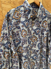 Vintage Y2K Paisley Print Long Sleeve Button Up Shirt Mens Size XL