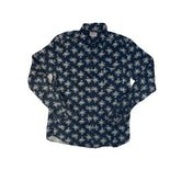 Vintage Y2K Crocker Athletic M Floral Button-Down Shirt - Navy/White
