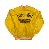 Vintage 90s USA College Amor Dei Charismatic Community Yellow XL Bomber Jacket