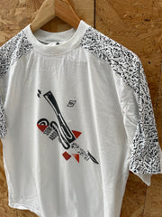Vintage 90s Single Stitch White Graphic T-Shirt Size M