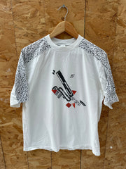Vintage 90s Single Stitch White Graphic T-Shirt Size M