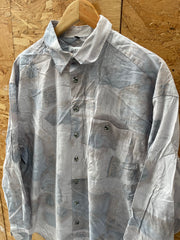 Vintage 90s Long Sleeve Ugly Crazy Abstract Print Shirt Gray XL by Club D'amingo