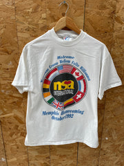 Vintage 90s NSA Memphis Homecoming Single Stitch T-Shirt - White - Size L
