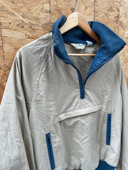 Vintage L.L.Bean Beige & Navy 1/4 Zip Pullover Jacket Size M