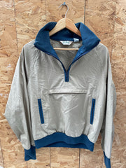 Vintage L.L.Bean Beige & Navy 1/4 Zip Pullover Jacket Size M