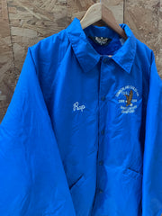 Vintage 80s Blue Coach Jacket Cumberland Eagles Shuffleboard Size XL by Auburn