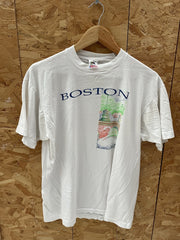 Fruit of the Loom Boston Graphic T-Shirt White Size L Vintage 90s