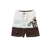Vintage Y2K Mambo Men's Size 32 White & Brown Board Shorts Swim Trunks