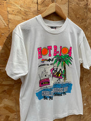 Vintage Single Stitch 1994 Hot B-104 Beach Bash T-Shirt - Size L - White