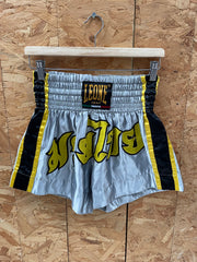 Leone 1947 Muay Thai Shorts Silver/Yellow/Black Size M/S