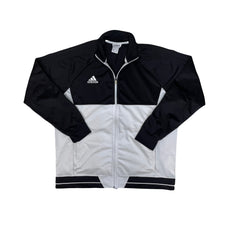 Vintage Y2K Adidas Men's Size XXL Black & White Track Jacket Zip-Up