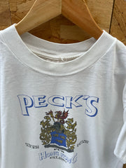 Vintage 90s Single Stitch Peck's Hong Kong Bar T-Shirt - White - Size M