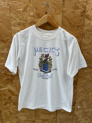 Vintage 90s Single Stitch Peck's Hong Kong Bar T-Shirt - White - Size M