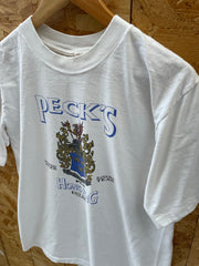 Vintage 90s Single Stitch Peck's Hong Kong Bar T-Shirt - White - Size M