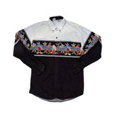 Vintage 90s Looney Tunes Western Cowboy Shirt - Size XL - Black & White