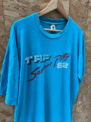 Vintage Single Stitch T-Shirt XL Teal Summer Party 92 Graphic Tee